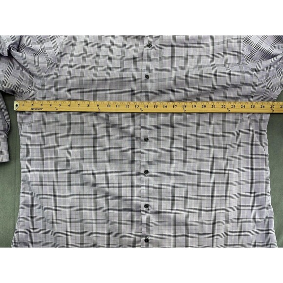 Nordstrom Men's Shop Shirt Mens 18 34-35 Purple Plaid Smartcare Non-Iron Dress - Picture 10 of 13